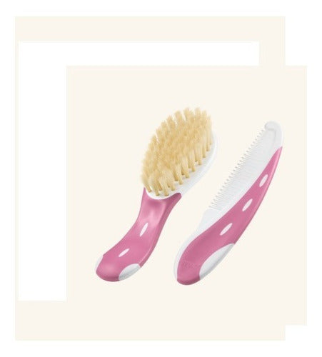 NUK Brush and Comb Set - Pink - Sky Blue - Green 0