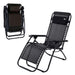 Vonne Black Foldable Zero Gravity Reclining Chair with Pillow 1