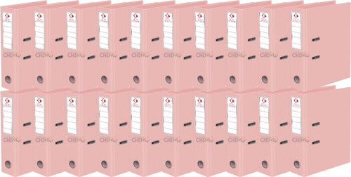 Set of 20 The Pel Wide Office Binder in Pastel Pink 0