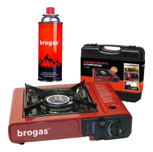 Camping Stove Brogas + 1 Portable Gas Cartridge Cooker 0