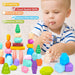 Aroic Wooden Stacking Rocks Montessori Toys For 3 4 5 6 Year 1