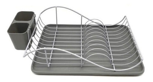 Cool Bazar Wavy Dish Drying Rack Grey Chrome 0