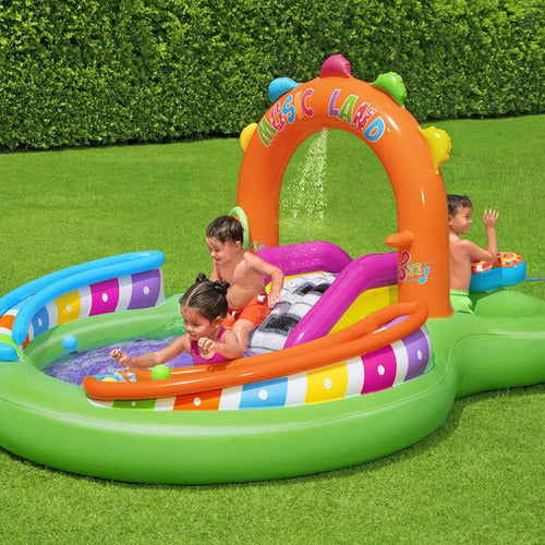 Piscina Inflable Interactiva Infantil Ovalada Música Bestway 7