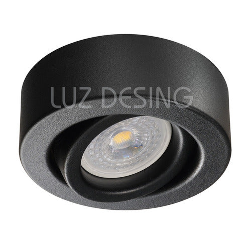 Black Circular Mobile Flush Mount Spotlight Suitable for LED GU10 Light Design 1