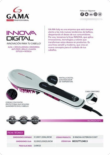 GA.MA Italy 4D Therapy Deep Care Ozone Ion No Frizz Hair Brush 5