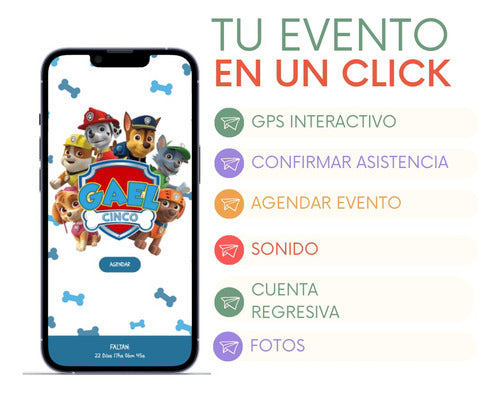 VOY INVITACIONES WEB - Interactive Digital Invitation - Paw Patrol 1