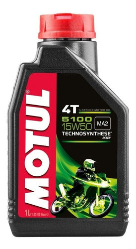 Motul 5100 15W50 Technosynthese Motorcycle Oil - 1L 0