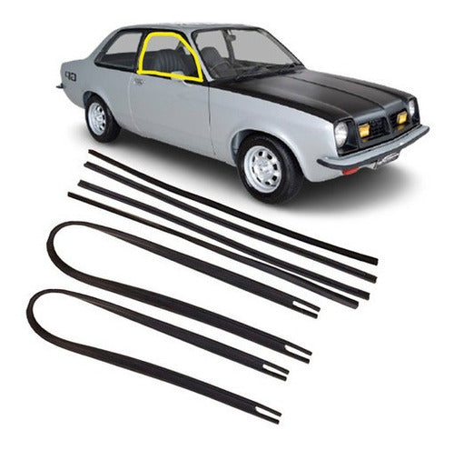 Kit Borrachas Canaletas E Pestanas Chevette 73/82 Com 6 Pcs 0