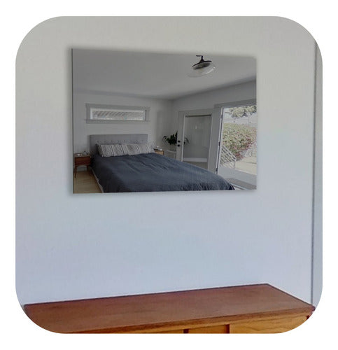 Rectangular Gray Mirror with Polished Edges 60x80 cm 0