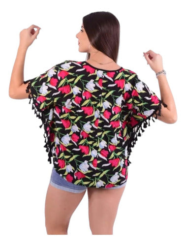 Thice Blusa Mariposa Mujer Moda Total Playero Flecos Cod.600 1