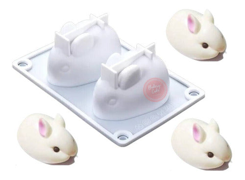 Silicone Mold: Bunny Fondant Soaps Candles Chocolate 0