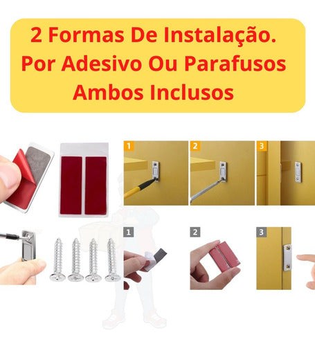 Kit 4 Fecho Magnético Armário Porta De Correr Imã Neodímio 1