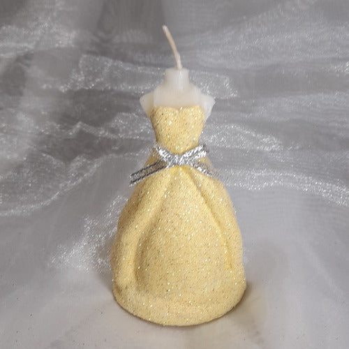 Set of 15 Handcrafted Glitter Finish Dress Candles for 15-Year-Old Ceremony 11