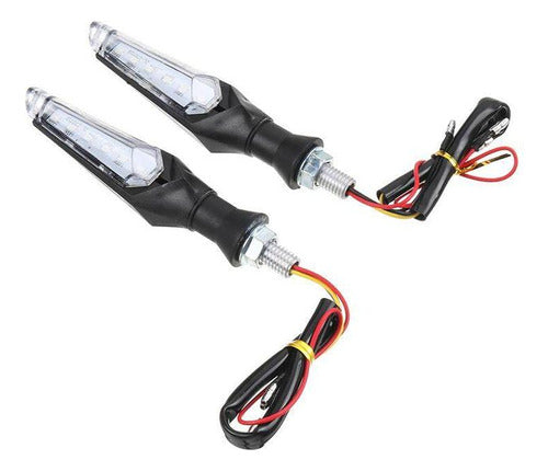 4 Giros/guiño Doble Vista Led Moto Ambar Universal 2w Dzz 1