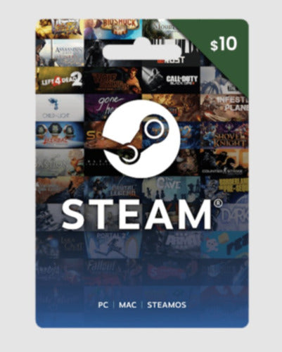 Tarjeta Steam $10 Dolares - Entrega Inmediata 0