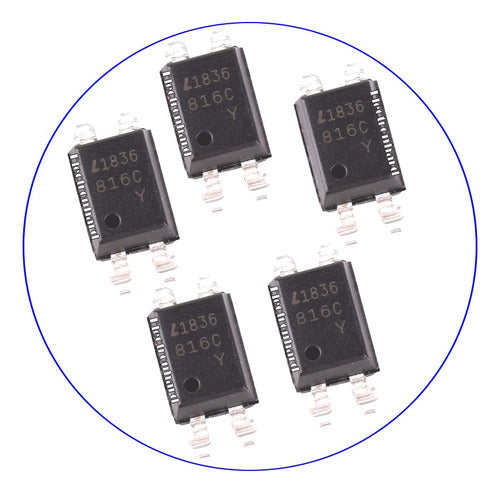 Pack of 5 LTV-816S Optocouplers (816C) by Liteon - SMD 4-Pin Surface Mount Package 0
