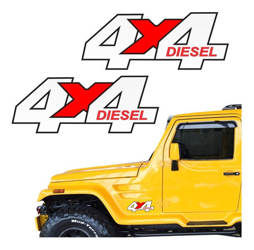 Par Adesivos 4x4 Diesel Troller 2006 2007 2008 18 Fgc 1