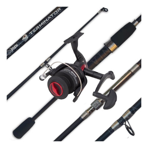 X-Fish Premium Solid Fishing Combo 1.80m Reel with 3 Ball Bearings 0