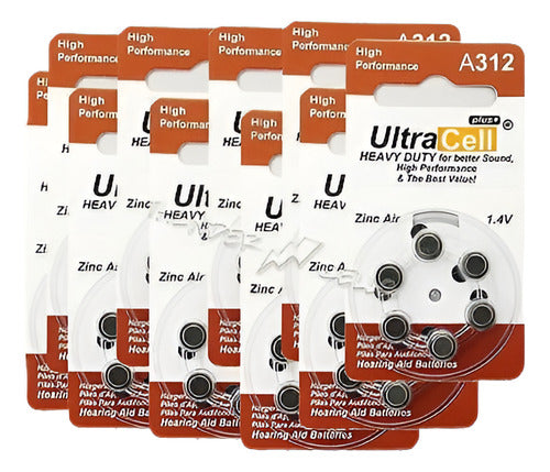 Zinc Air A312 Hearing Aid Battery Pack of 10 Batteries 1.4V 0