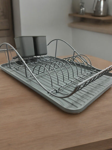Curved Cool Bazar Dish Drainer with Cutlery Holder 2