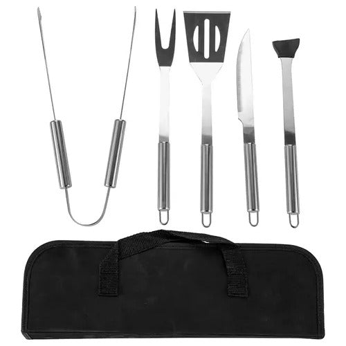 Raexpressuy Set Parrillero 5 Piezas En Acero Inoxidable + Estuche (002) 0