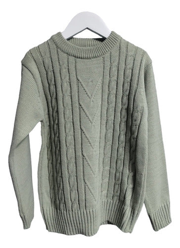 Solid Wool Sweater, Round Neck. Sizes 4-16 6