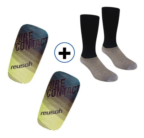 Reusch Canilleras Futbol Hombre + Medias Futbol -6 Cuo 0