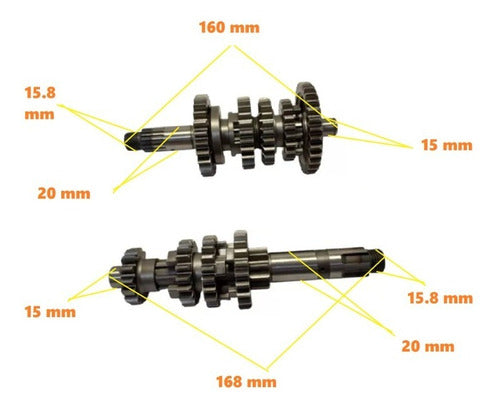 Eje Engranajes Caja Cambios Completa Suzuki Gn En 125 1