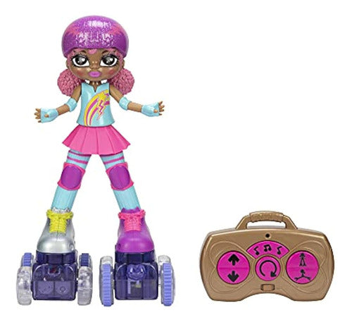 Muñeca Rock N Rollerskate Lightning Luna Light Up Remote Con 1