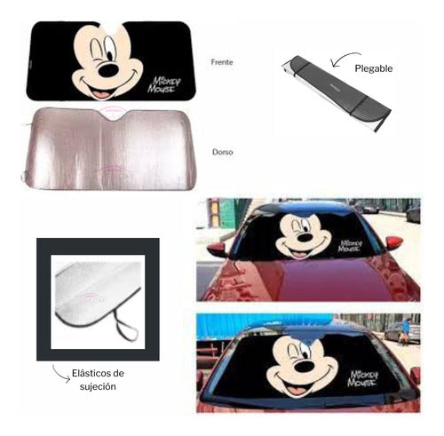 Disney Mickey Car Protector Set - Seatbelt Cover + Sunshade + Organizer Bag 1