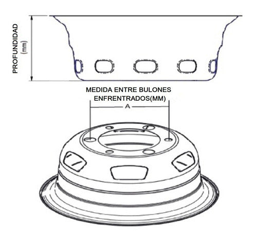 Bepo Trucks Center and Cup Ring 3 Points for 22.5 Rodado 5