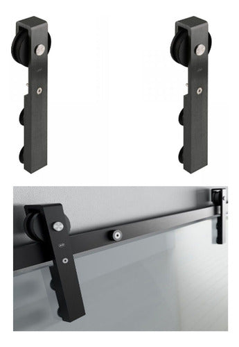 European Barn Door Sliding System Jnf Black For Glass 0