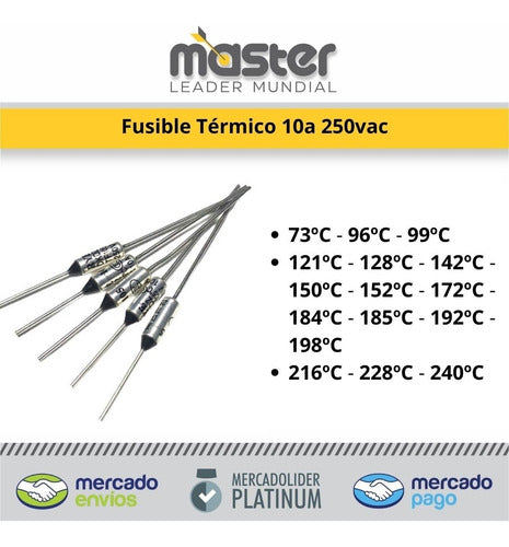 Master Thermal Fuse 10A 250VAC 240°C Axial 1