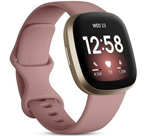 Odbeai Soft Silicone Replacement Band for Fitbit Versa 3-4 & Sense2 - Smoke Violet - Large 0