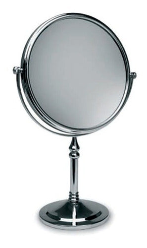 Hydros Bathroom Standing Mirror with 2 Sides, 2x Magnification, Chrome Finish Ø 20cm 0