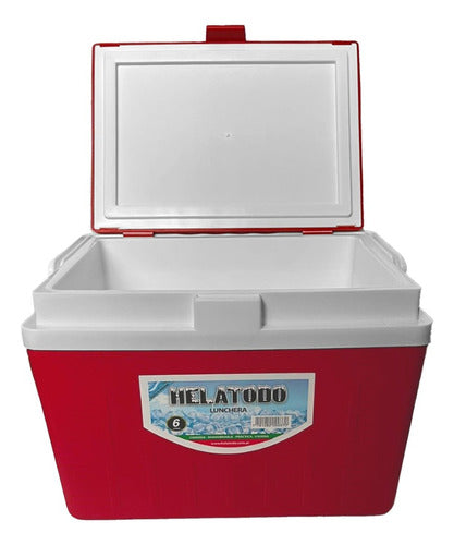 Helatodo 6L Red Lunch Cooler with Straw Cup 1