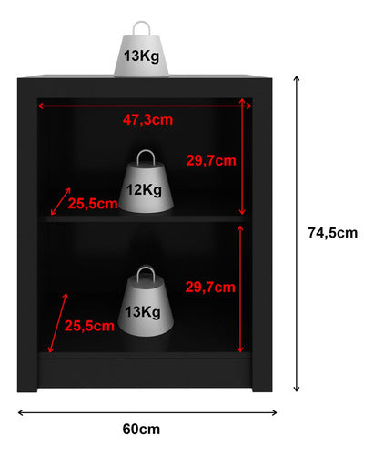 Balcão Para Escritório 2 Portas 60cm Me4103 Tecno Fh 5