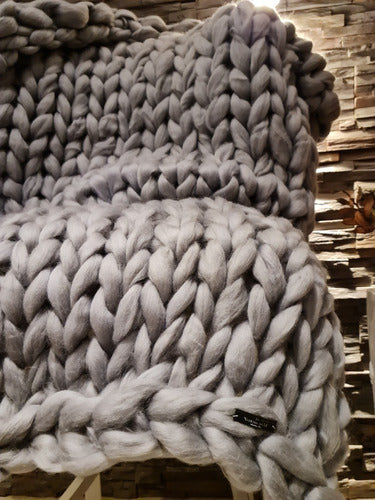 XXL Nordic Wool Blanket 1.60 x 0.40 Queen Bed Runner Black Color 13