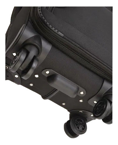 Large Reinforced Fabric Suitcase with 4 Swivel Wheels 360 Expandable Gusset 8