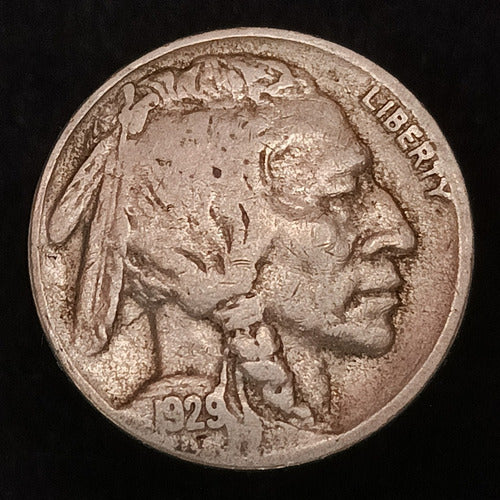 Estados Unidos 5 Cent 1929 D Mb Km 134 Bisonte 0