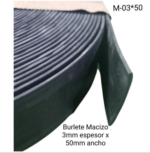 03- Burlete Goma Macizo 3x50-3mm Espesor X 50mm Ancho(1mt) 0