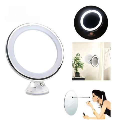 RUIMIO 7x Magnification Adjustable Lighted 360 Cosmetic Mirror 0