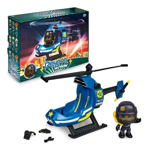 Pinypon Action Mini Police Helicopter and Accessories 0