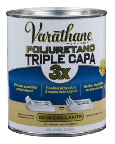 Varathane Semi Gloss Polyurethane 3X Triple Layer 0.94 Liters 0