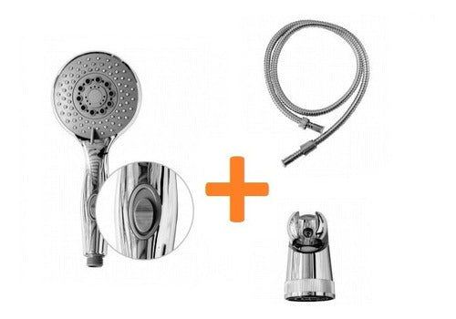 5-Function Handheld Shower Kit with Holder and Flexible Hose - Derpla 0