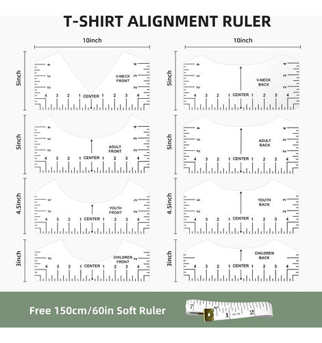 MFJUNS T-Shirt Ruler Guide - Measurement Tool for Kids and Adults 1