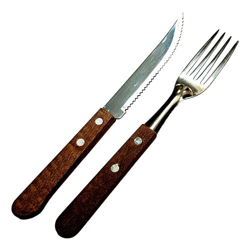 Trento Asado Set: Knife + Fork + Plate + Case 4