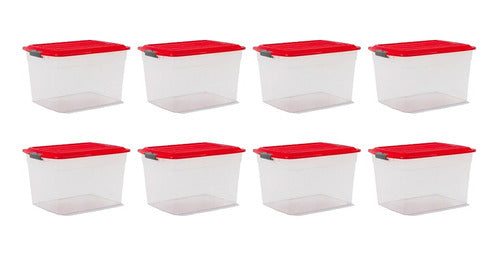 8 Stackable Organizing Boxes 34L Colombraro Plastic Containers 0
