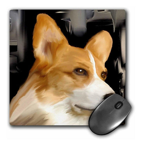 3Drose Llc 8 x 8 x 0.25 Inches Corgi 4068 Mouse Pad 0