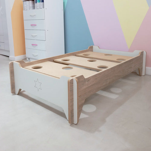 Estilo Mueble Cama Infantil Reversible Montessori Evolutiva 2 Posiciones 5